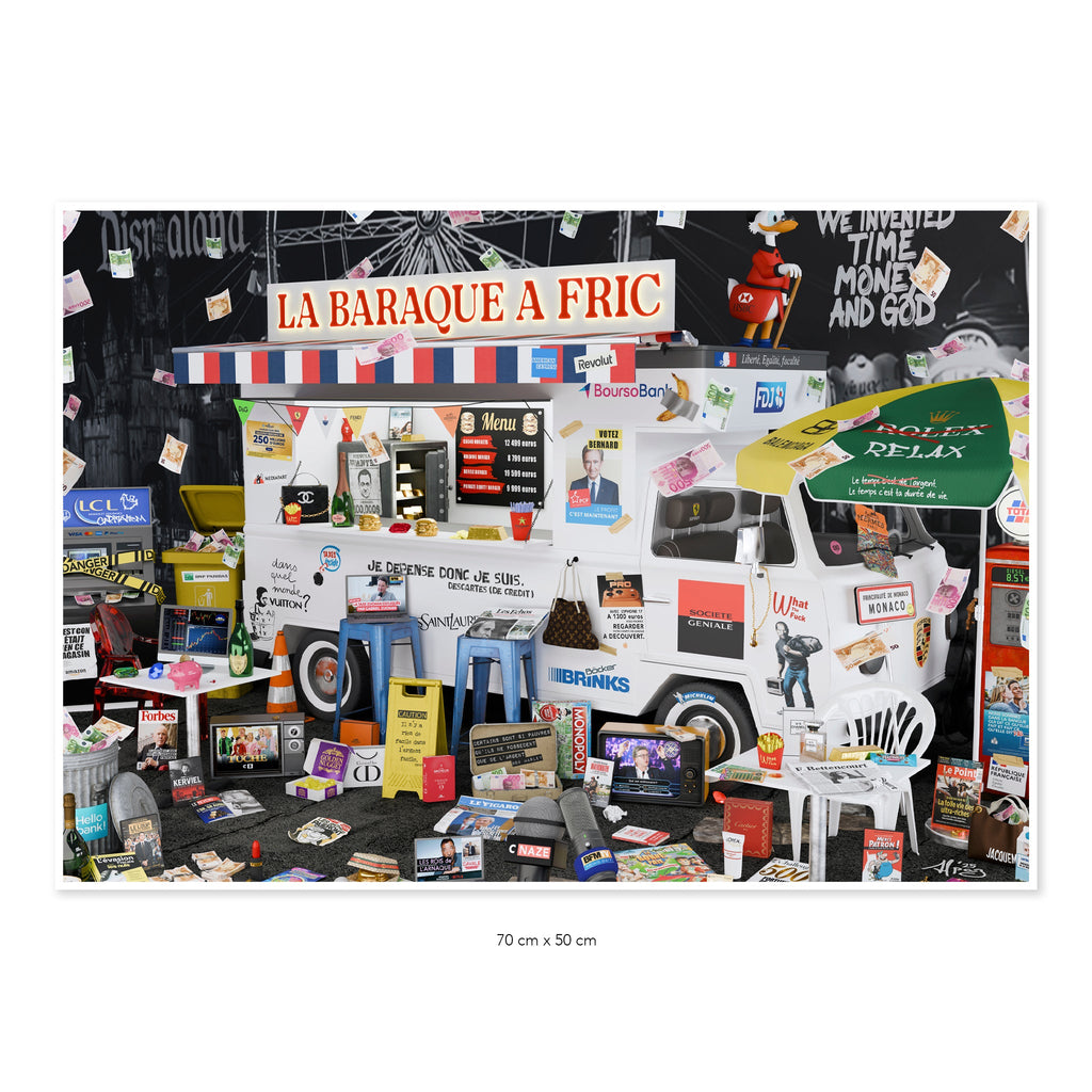 "Baraque à Fric" 70x50cm Alpaz Officiel Artiste contemporain Français