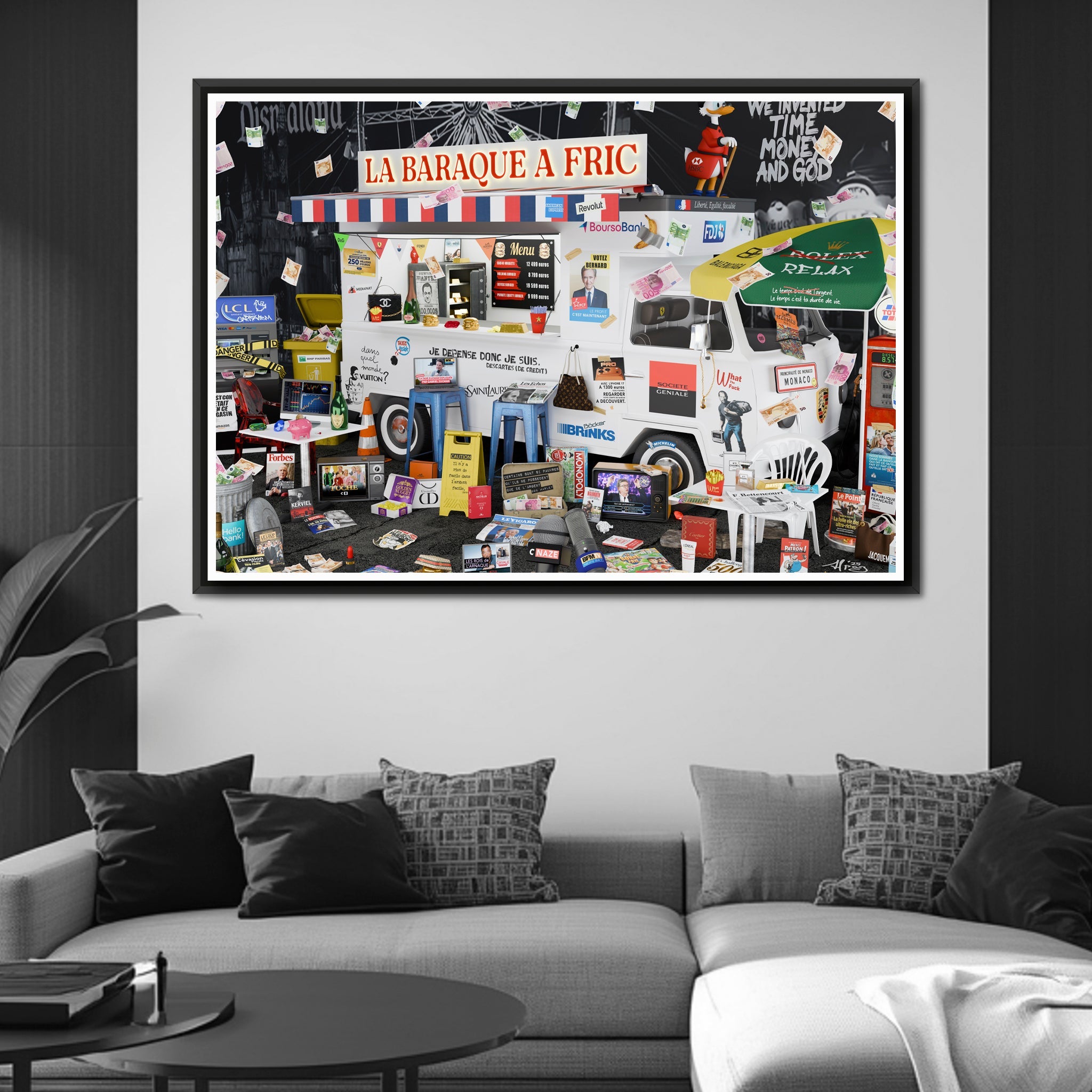 "Baraque à Fric" 70x50cm Alpaz Officiel Artiste contemporain Français