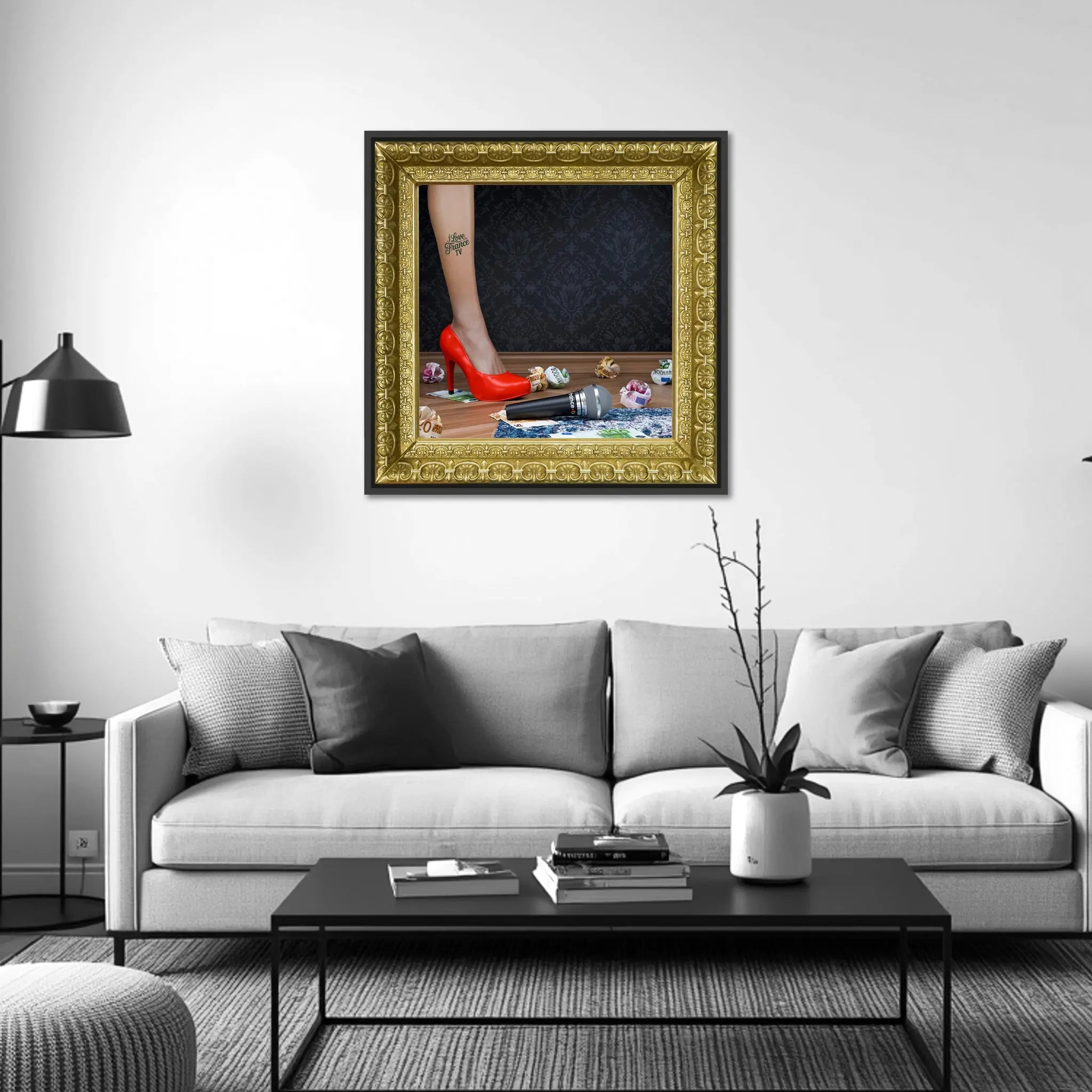 "France TV" 40x40cm Alpaz Officiel Artiste contemporain Français