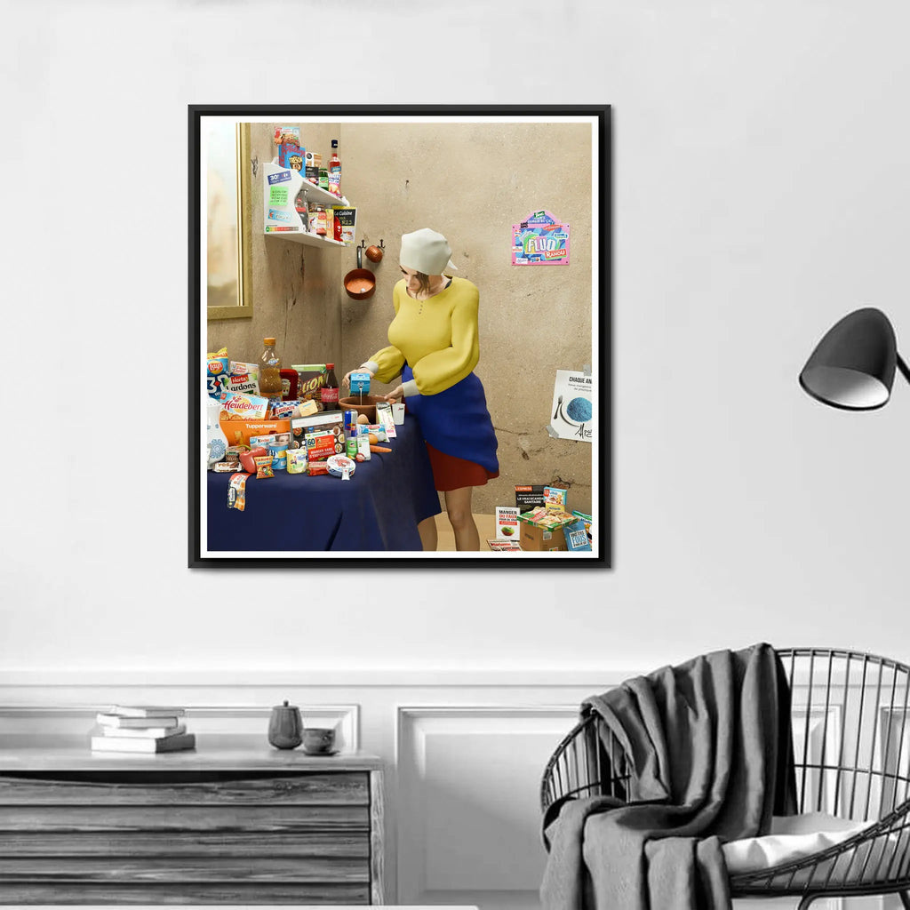 "La Laitière 2.0" 67x60cm Alpaz Officiel Artiste contemporain Français