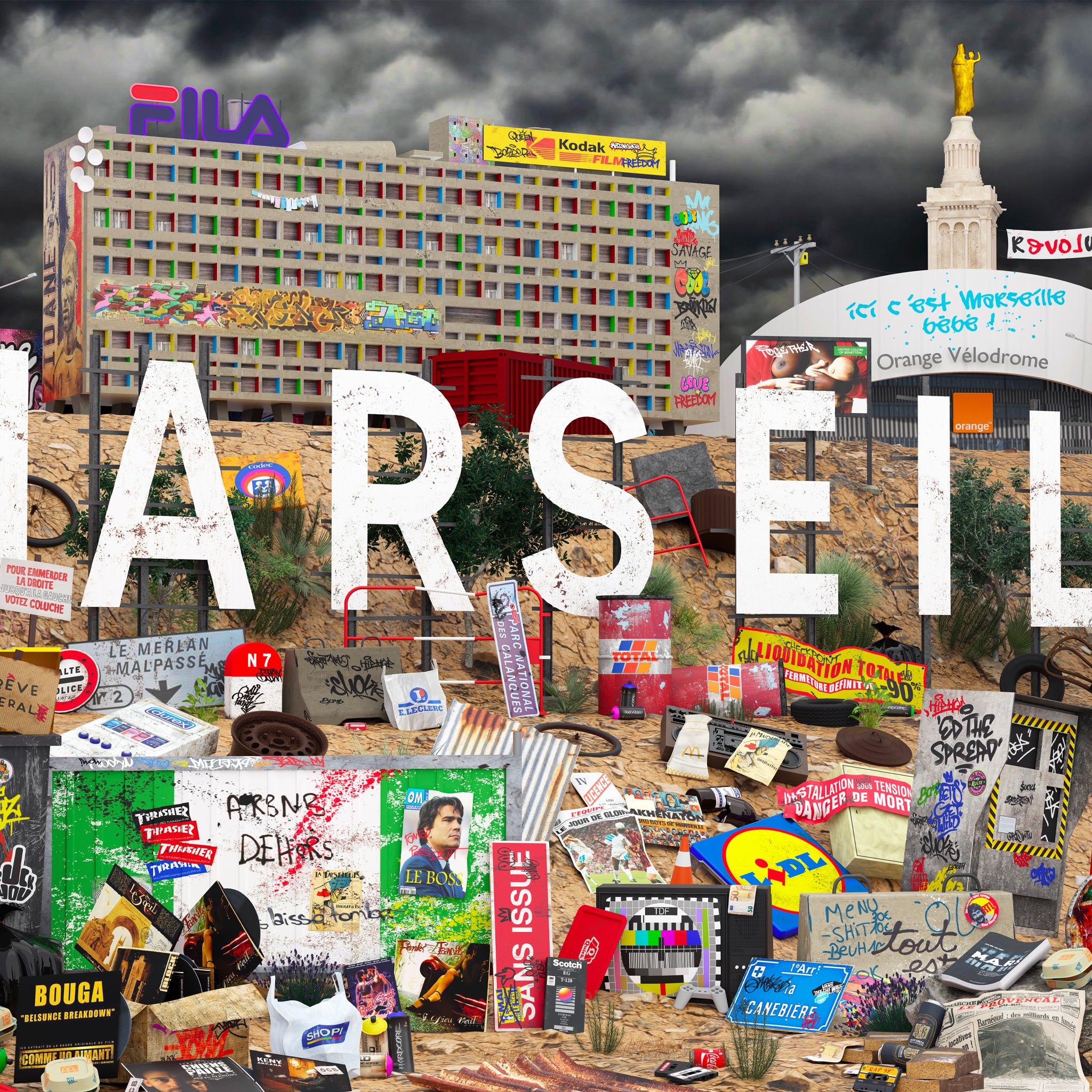 Tirage argentique "Ici c'est Marseille Bébé" 80x40cm