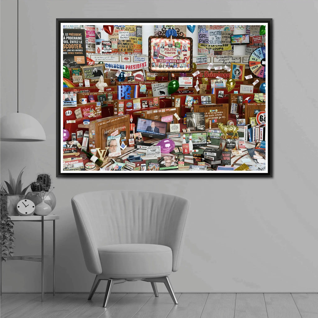 "Politic Circus" 80x58cm Alpaz Officiel Artiste contemporain Français