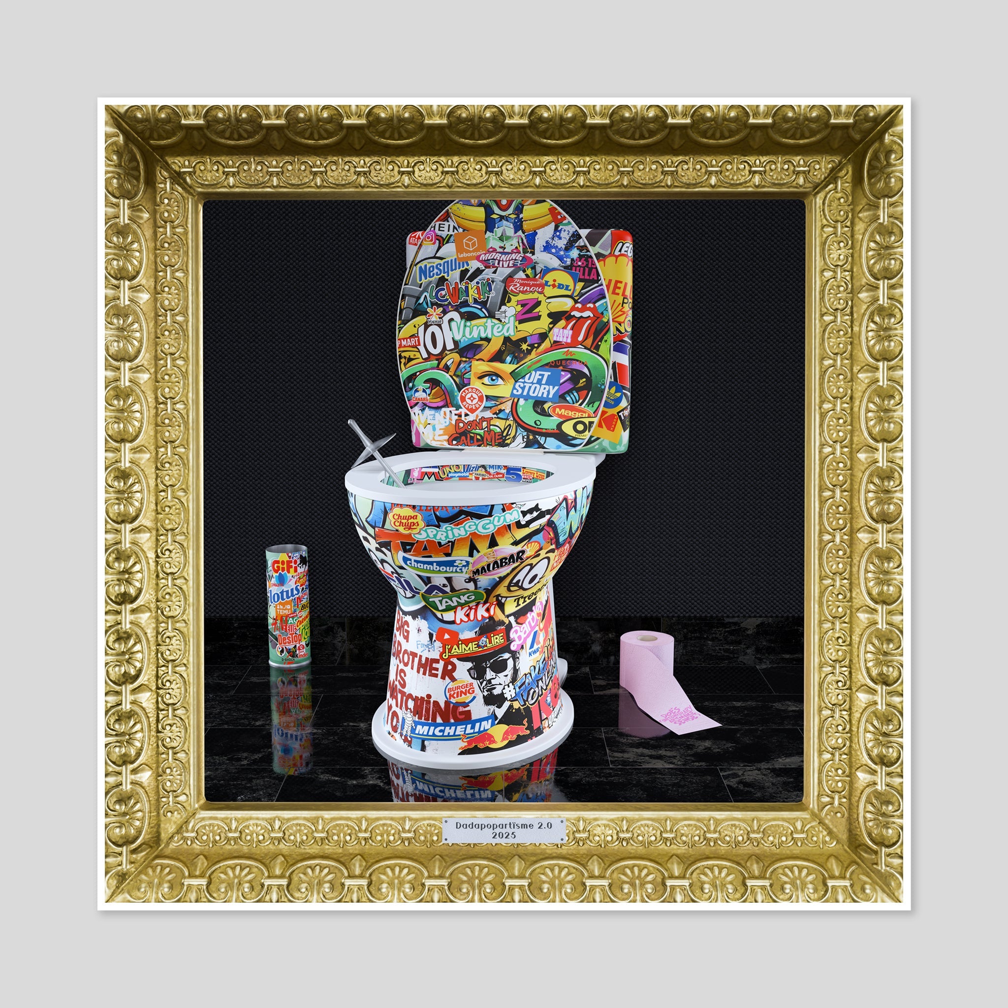 "Pop WC" 40x40cm Alpaz Officiel Artiste contemporain Français